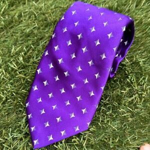 PINK by Thomas Pink London Vibrant Bold Purple Mid Century Diamond Star Neck Tie
